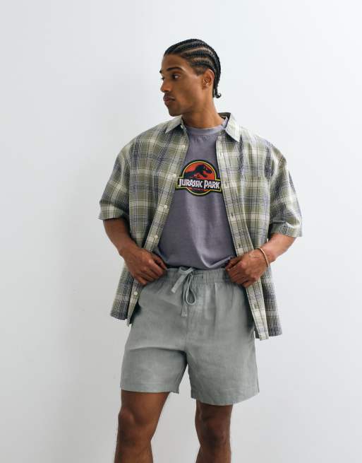 Cotton On - Short décontracté en lin - Vert militaire délavé, 2 de 5