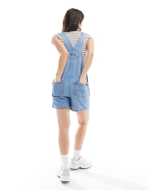 Cotton On short denim overall in cleanwater blue ASOS