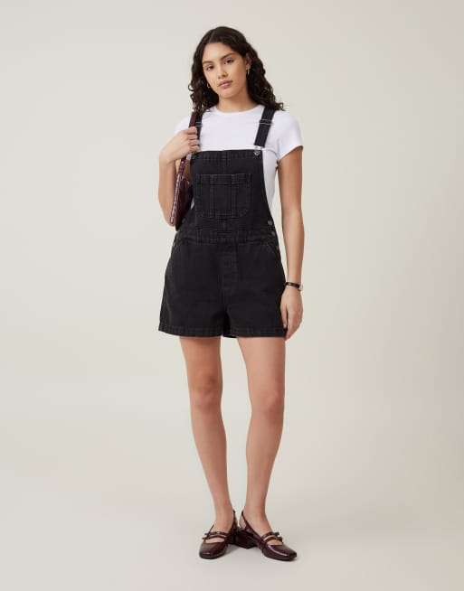 Cotton On Short denim overall in grey - GREY