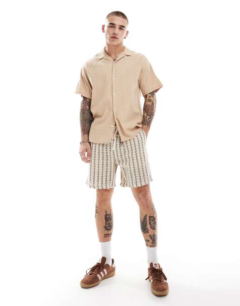 Cotton On - Short met strepen in naturel - view 1