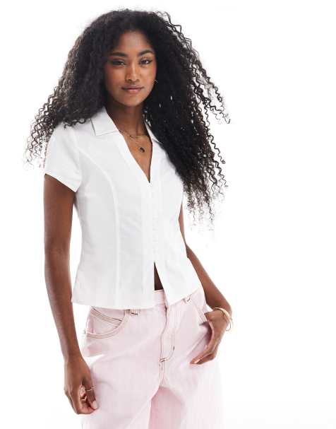 Cotton On short sleeve fitted shirt in white - view 1