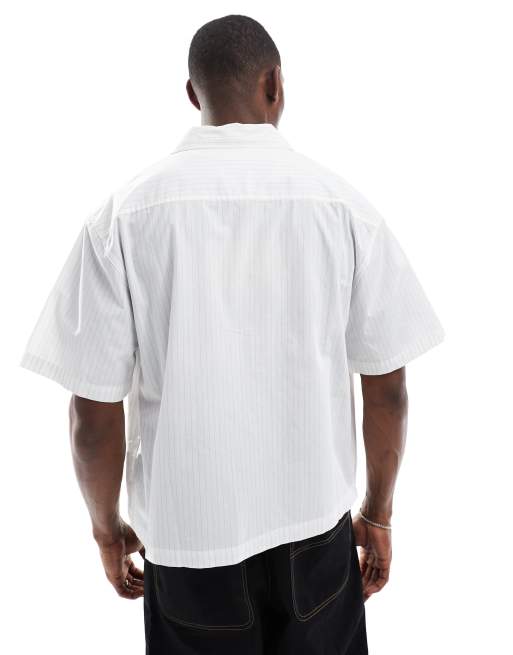 Cotton On short sleeve shirt in off-white stripe | ASOS