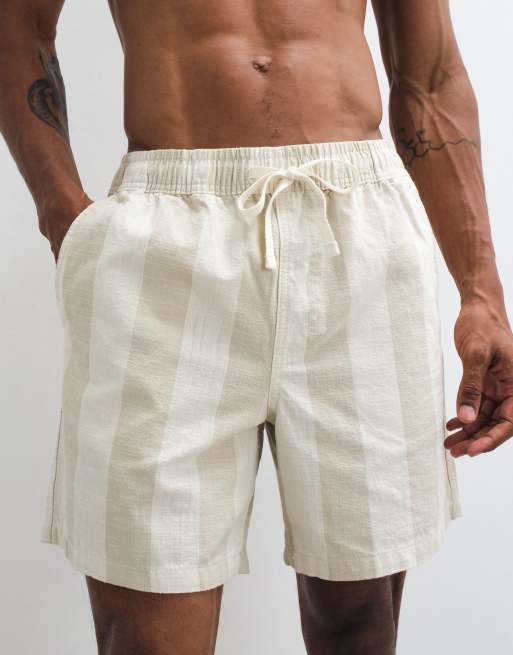 Cotton On shorts de baño elásticos a rayas piedra, 2 de 4