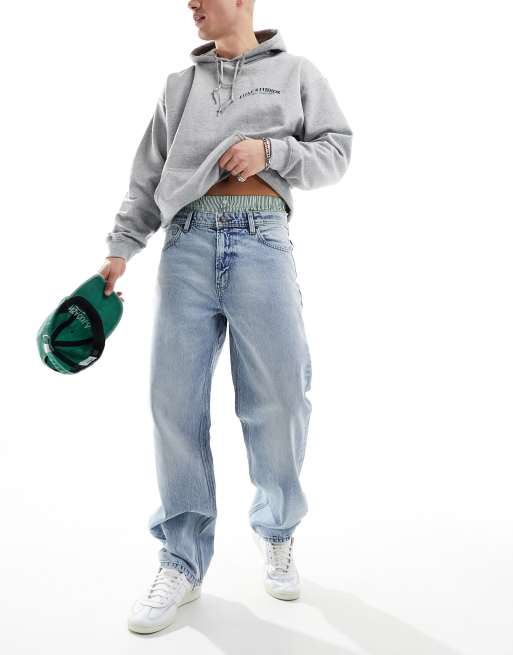 Cotton On - Skatejeans in jaren 90- stijl met wijde pijpen in gebleekt blauw 