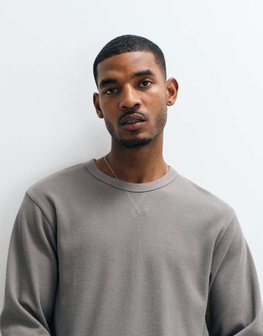 Cotton On - Skifergrå tekstureret langærmet croptop med vaffeltekstur, 3 af 5