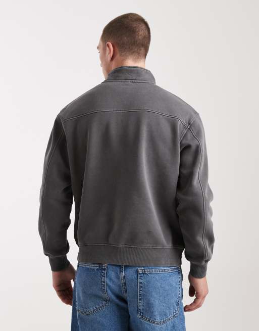 Cotton On – Skiffergrå fleece med kort dragkedja vid halsen, 3 av 5