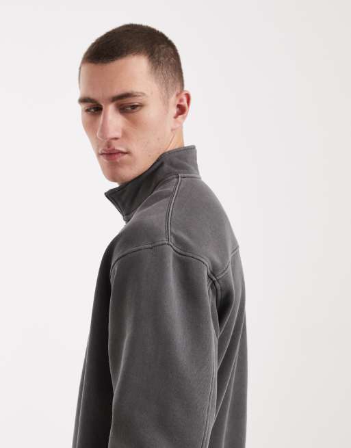 Cotton On – Skiffergrå fleece med kort dragkedja vid halsen, 4 av 5