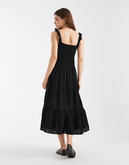 Cotton On Skye corset detail midi dress in black, 3 of 4