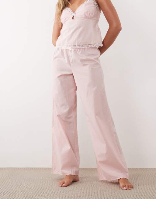 Cotton On sleep airy soft pants and keyhole cami set in banana check, 2 of 4
