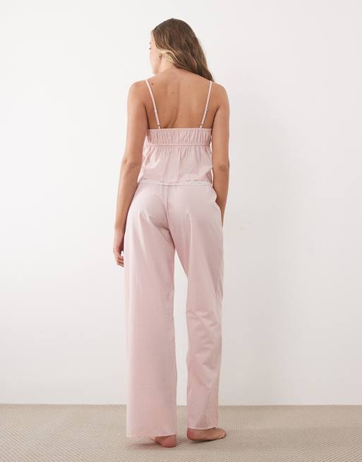 Cotton On sleep airy soft pants and keyhole cami set in banana plaid, 3 of 4