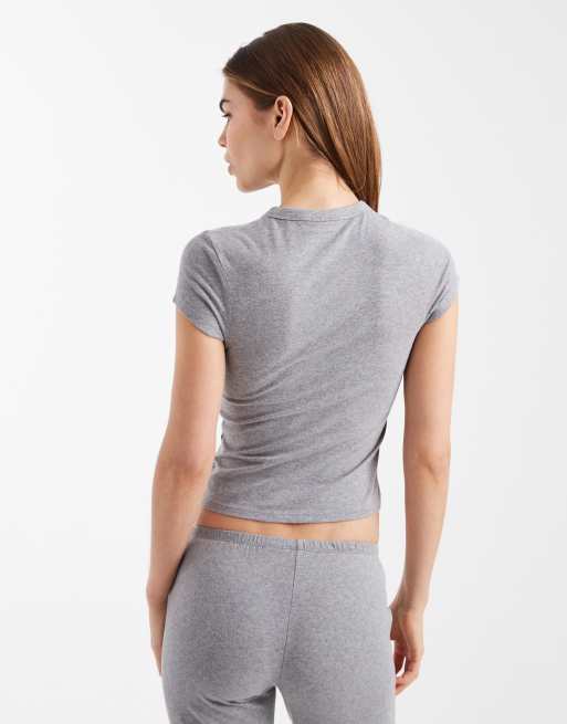 Cotton On sleep cloud soft baby tee in light grey marle co-ord, 4 of 4