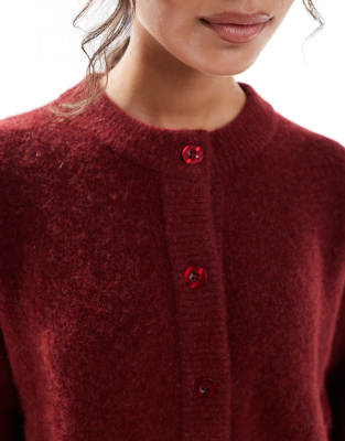 Cotton On Sleep Cozy Button Up Cardigan In Red