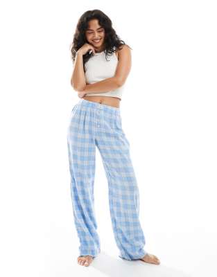Cotton:on Cotton On Sleep Flannel Wide Leg Pant In Blue