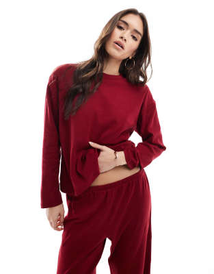 COTTON:ON COTTON ON SLEEP POINTELLE RIB LONG SLEEVE TOP 