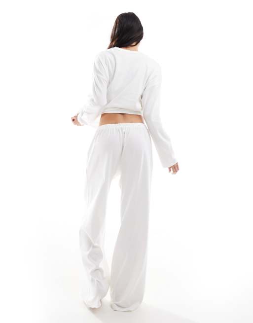 Cotton On sleep pointelle rib pants in coconut milk - part of a set, 3 of 4