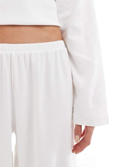 Cotton On sleep pointelle rib pants in coconut milk - part of a set, 4 of 4