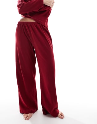 Cotton:on Cotton On Sleep Pointelle Rib Pants In Red