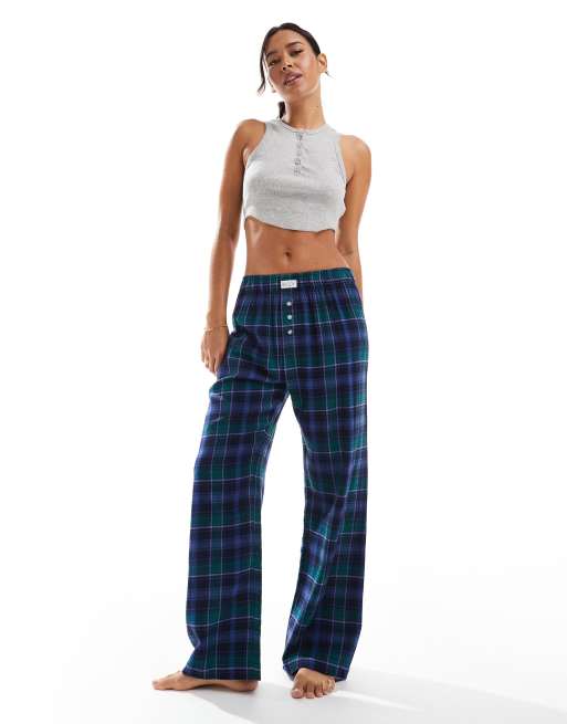 Cotton On sleep pull on boxer style pants in navy check