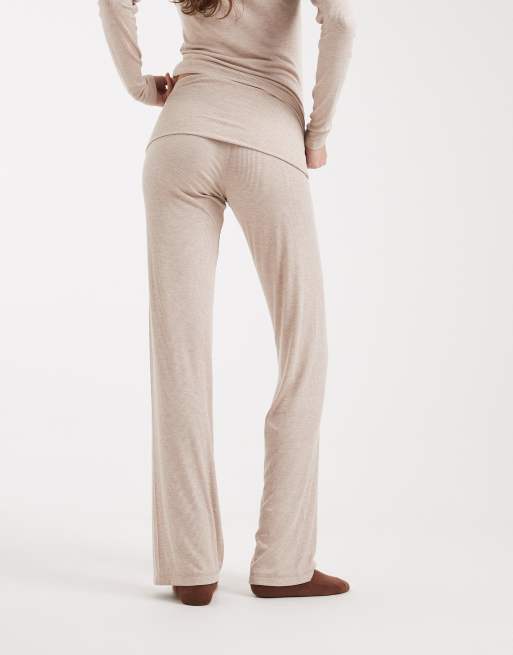 Cotton On - Sleep Recovery - Broek met omgeslagen taille in gemêleerd sesam, 5 van 5