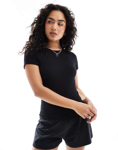 Cotton On – Sleep Recovery – Czarny dopasowany T-shirt - view 1