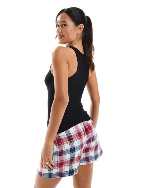 Cotton On - Sleep Recovery - Geribbelde pyjamatop met racerhals in zwart, 3 van 4