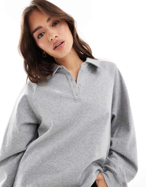 Cotton On sleep recovery oversized collared lounge fleece sweater, 3 of 4