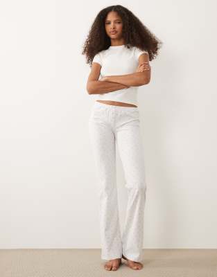 Sleep Recovery - Pantalon d'ensemble à taille roulée - Blanc fleuri-multicolore S