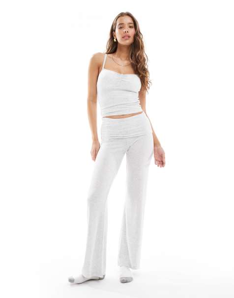 Cotton On - Sleep Recovery - Pantaloni grigio chiaro mélange con vita arrotolata - view 1