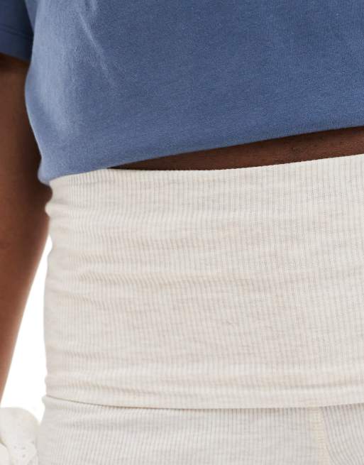 Cotton On sleep recovery roll-waist lounge pants in cream heather, 5 of 5