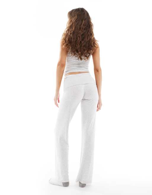Cotton On sleep recovery roll waist pant in light grey marle