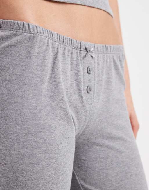 Cotton On sleep recovery roll waist trouser in light grey marle co-ord, 4 of 5
