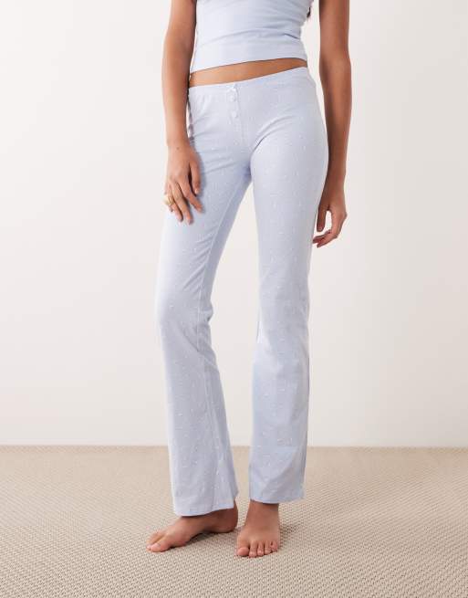 Cotton On sleep recovery roll waist trouser in violet blue co-ord, 2 of 5