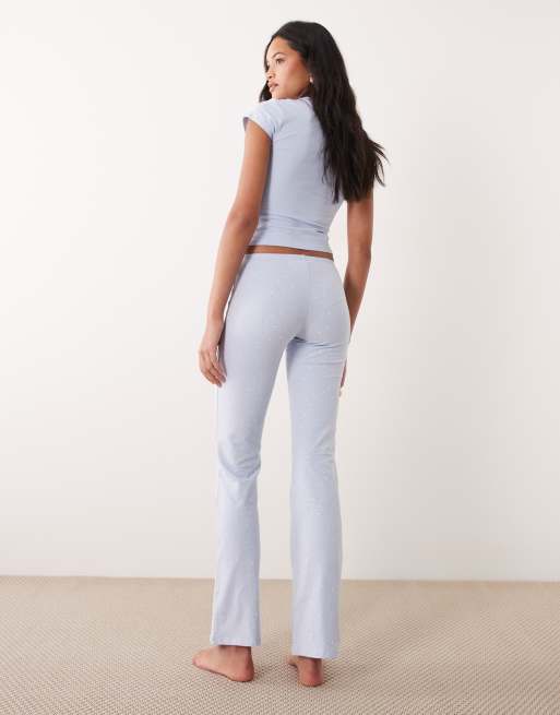 Cotton On sleep recovery roll waist trouser in violet blue co-ord, 5 of 5