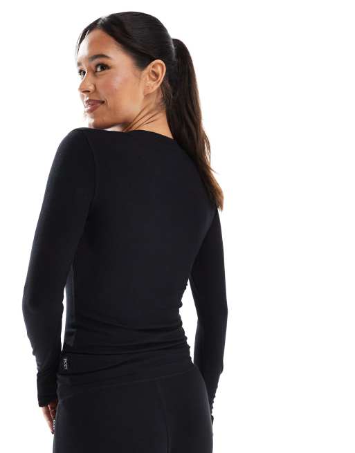 Cotton On - Sleep Recovery - Sort langærmet pyjamastop med knapper, 2 af 4