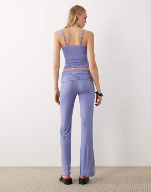 Cotton On Sleep Recovery triangle top and roll waist pants set in daydream blue, 4 of 4