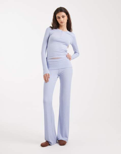 Cotton On – Sleep Recovery – Violetta, prickiga byxor med nedvikt midja - view 1
