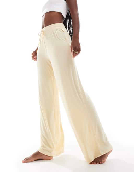 Cotton On sleep recovery wide leg trouser in panna cotta