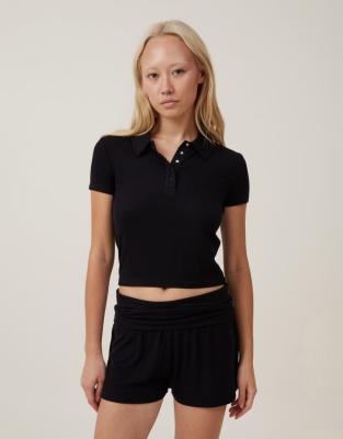 Cotton On sleep roll over shorts in black