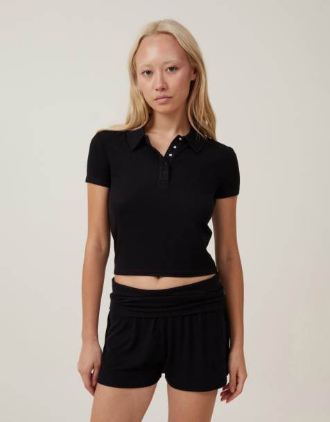 Cotton On sleep roll over shorts in black - view 1