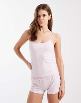 Cotton On Sleep Soft Longline Cami And Boy Shorts Set In Pink