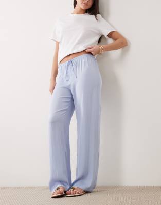 Cotton On sleep washed satin wide leg pants in violet blue violet blue 8490₽