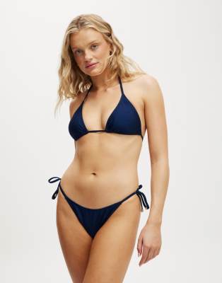 Cotton On Slider triangle bikini top in blue - MBLUE - view 1