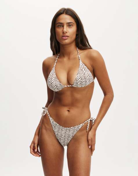 Cotton  On Slider triangle bikini top in multi - view 1