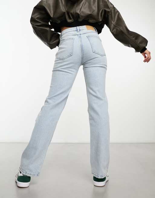 Asos Jameson High Waist Denim Jeggings In Distressed Light Wash