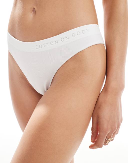 Cotton On - Slip taglio hipster bianchi senza cuciture