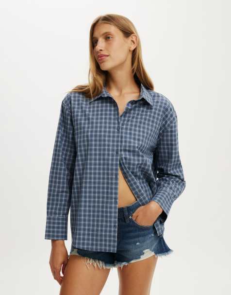 Cotton On Sloane oversized shirt in blue - view 1