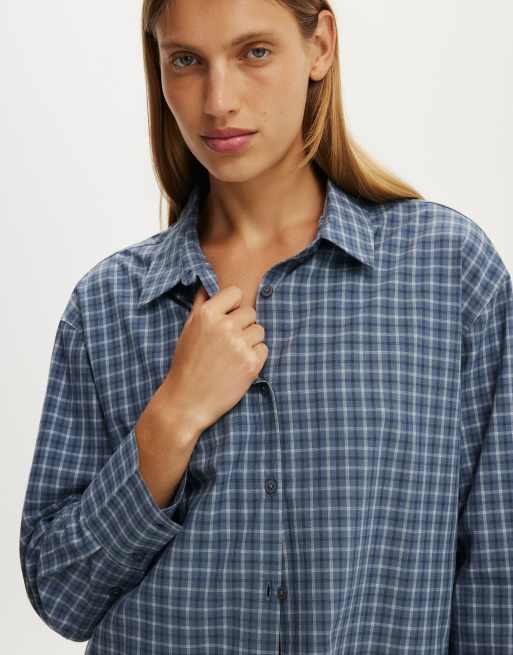 Cotton On Sloane oversized shirt in blue, 2 of 4