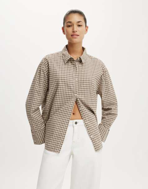 Cotton On Sloane oversized shirt in brown - view 1