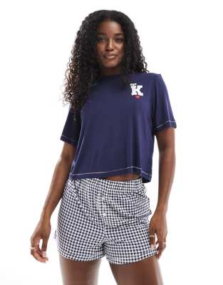 COTTON:ON COTTON ON SO SOFT SLEEVE JERSEY SLEEP SET WITH KEWPIE GRAPHIC 