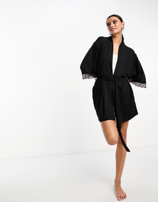 Cotton On - Soepelvallende badjas met gestrikte taille 